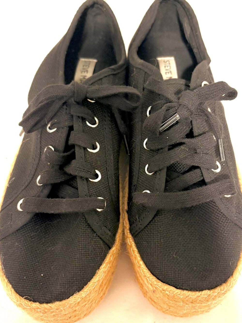 Steve Madden Karma Black Canvas Platform Espadrille Sneakers Women's Size 7.5 B